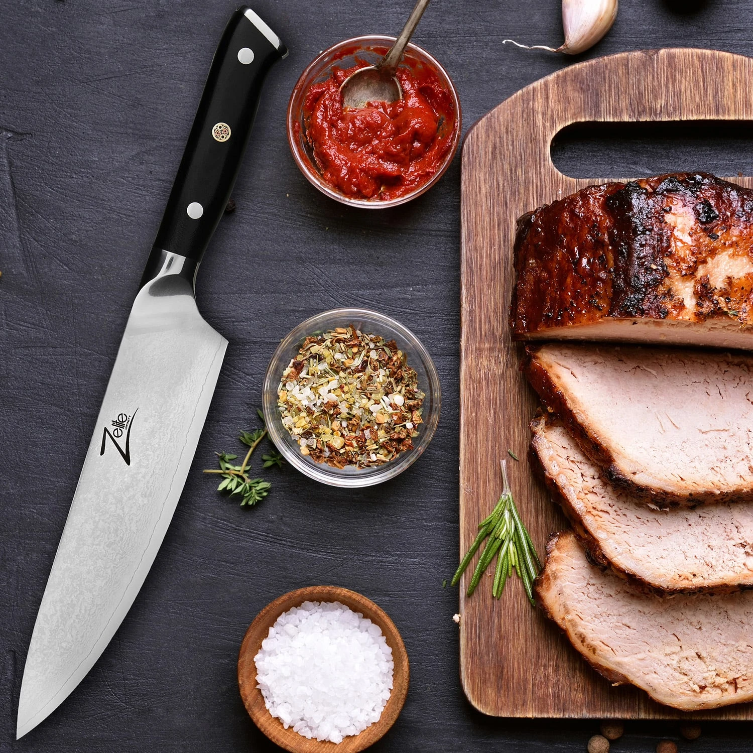 Alpha-Royal Japanese Serie 8" Chefkochmesser Damaszener-Stahl 3 Alpha-Royal Japanese Serie 8" Chefkochmesser Damaszener-Stahl – Bild 3