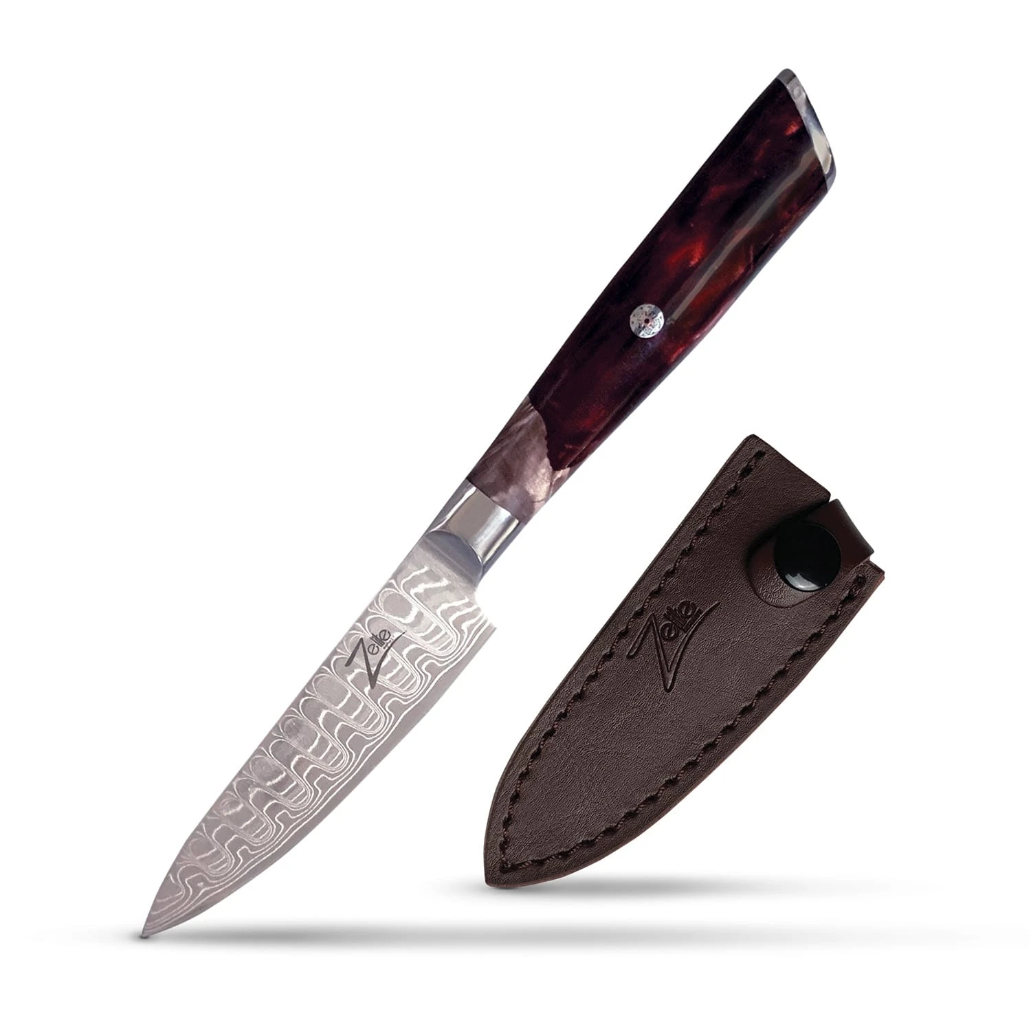 Infinity Wave 4" Schälmesser 61 HRC Damaszenerstahl 1 Infinity Wave 4" Schälmesser 61 HRC Damaszenerstahl