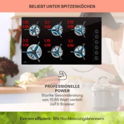 Trifecta 6 Gaskochfeld 6-flammig Gusseisen Glaskeramik -Küchengeräte 10039422 de 0003 usp