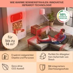 La Palma 750 Smart 2-in-1 Heizgerät Infrarot Konvektor 85x60cm 750W Spiegelfront -Küchengeräte 10039833 de 0004 usp