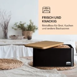 Oklahoma Brotkasten Metall 35,5x15,5x23 Cm Bambus-Deckel Schneidebrett -Küchengeräte 10039843 de 0004 logo