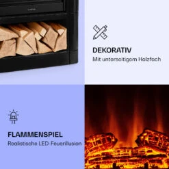 Dukono Elektrokamin 1800 W LED-Flammen Heizlüfter Timer Holzfach -Küchengeräte 10039850 de 0003 logo