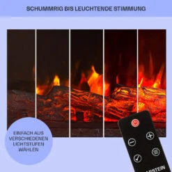 Dukono Elektrokamin 1800 W LED-Flammen Heizlüfter Timer Holzfach -Küchengeräte 10039850 de 0008 usp