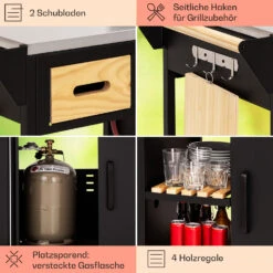 Jersey Outdoor Kitchen Gasgrill Spüle 20,7 KW 5+1 Brenner Mobil -Küchengeräte 10039854 de 0005 usp