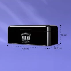 Delaware Brotkasten Metall 42 X 16 X 24,5 Cm Klappdeckel Lüftungslöcher -Küchengeräte 10039909 yy 0006 dimensions