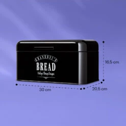 Delaware Brotkasten Metall 30 X 16 X 20,5 Cm Klappdeckel Lüftungslöcher -Küchengeräte 10039910 yy 0006 dimensions