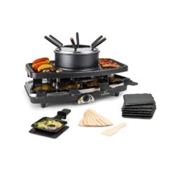 Entrecote 2-in-1 Raclette-Grill & Fondue Naturstein 1100W 8 Personen