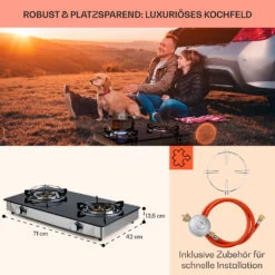Barzona 2 Campingkocher 2 Brenner 3,4 KW & 4,3 KW Glasplatte Edelstahl 14 Barzona 2 Campingkocher 2 Brenner 3,4 KW & 4,3 KW Glasplatte Edelstahl -Küchengeräte 10040043 de 0006 usp