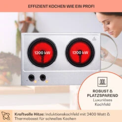 Ramsey Doppel-Kochfeld 2400W 11 Leistungsstufen Glaskeramik 11 Ramsey Doppel-Kochfeld 2400W 11 Leistungsstufen Glaskeramik -Küchengeräte 10040070 de 0003 usp