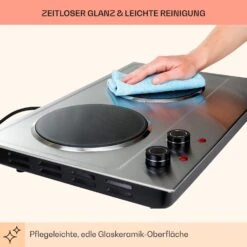 Ramsey Doppel-Kochfeld 2400W 11 Leistungsstufen Glaskeramik 16 Ramsey Doppel-Kochfeld 2400W 11 Leistungsstufen Glaskeramik -Küchengeräte 10040070 de 0008 usp