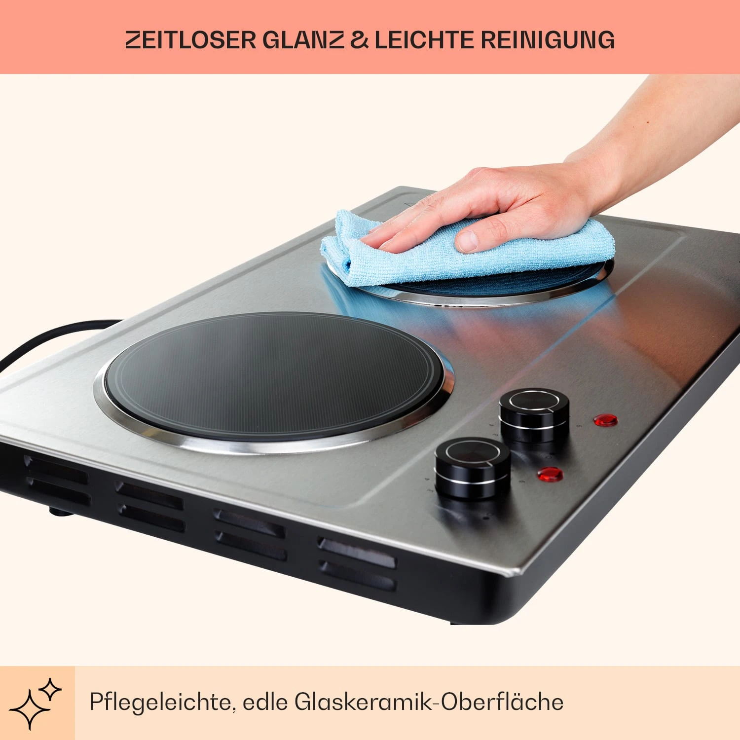 Ramsey Doppel-Kochfeld 2400W 11 Leistungsstufen Glaskeramik 8 Ramsey Doppel-Kochfeld 2400W 11 Leistungsstufen Glaskeramik – Bild 8