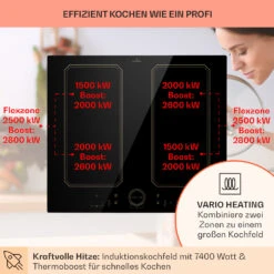 Victoria 4 Flex Induktionskochfeld Einbau 7000W 2 Flexzonen Timer -Küchengeräte 10040201 de 0003 usp