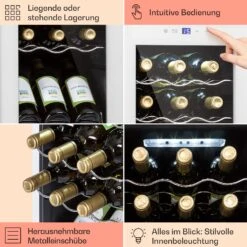 Shiraz 15 Slim Uno Weinkühlschrank 44l Touch-Bedienfeld 5-18°C -Küchengeräte 10040214 de 0005 usp