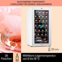 Shiraz 28 Uno Weinkühlschrank 74l 28Fl Touch-Bedienfeld 5-18°C -Küchengeräte 10040218 de 0003 usp