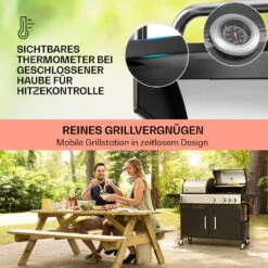 Kingsville 3.1 Kombigrill Gas + Kohle 10,9 KW 3+1 Brenner -Küchengeräte 10040270 de 0004 usp