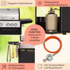 Kingsville 3.1 Kombigrill Gas + Kohle 10,9 KW 3+1 Brenner -Küchengeräte 10040270 de 0006 usp