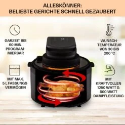 Vendure Heißluftfritteuse Mit Dampffunktion 1250W 5 Liter 6 Programme 9 Vendure Heißluftfritteuse Mit Dampffunktion 1250W 5 Liter 6 Programme -Küchengeräte 10040278 de 0003 usp