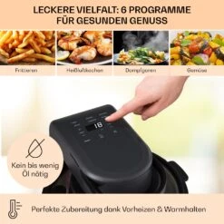 Vendure Heißluftfritteuse Mit Dampffunktion 1250W 5 Liter 6 Programme 10 Vendure Heißluftfritteuse Mit Dampffunktion 1250W 5 Liter 6 Programme -Küchengeräte 10040278 de 0004 usp