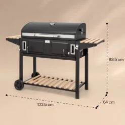 Aberdeen Double Holzkohlegrill Smoker Thermometer 2 Seitentische Mobil -Küchengeräte 10040293 yy 0011 dimensions