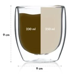 Glaswerk Altino Doppelwandige Thermogläser 250 Ml Handgemacht Borosilikatglas -Küchengeräte 10040319 yy 0008 dimensions