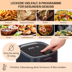 Crisp-Pro Heißluftfritteuse Air Fryer 1400W 2,8 Ltr Timer Edelstahl -Küchengeräte 10040698 de 0003 usp