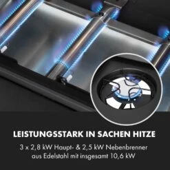 Valdosta 3.1 Gasgrill 3 X 2,8 KW + 2,5 KW Brenner Edelstahl Mobil -Küchengeräte 10040704 de 0005 logo