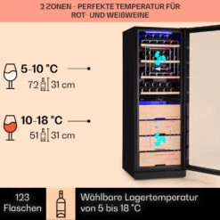 Barossa 123 Duo Weinkühlschrank 123 Fl 226 Ltr 2 Zonen Touch-Steuerung -Küchengeräte 10040721 de 0003 usp