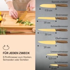 Kazuno Messerset 7 Teile Magnetischer Block PVD Titanium-Beschichtung -Küchengeräte 10040726 de 0005 usp