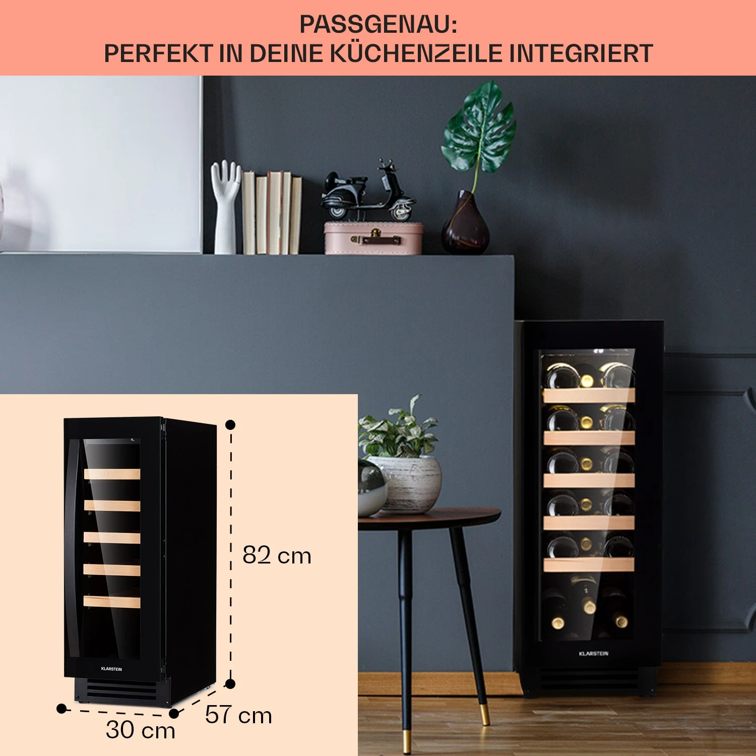 Vinovilla 20 Built-In Weinkühlschrank 50l / 20 Flaschen Glastür Edelstahl 6 Vinovilla 20 Built-In Weinkühlschrank 50l / 20 Flaschen Glastür Edelstahl – Bild 6
