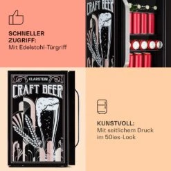 Beersafe 70 Craft Beer Edition Kühlschrank 70 Ltr Glastür Edelstahl -Küchengeräte 10041182 de 0004 usp