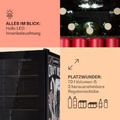 Beersafe 70 Craft Beer Edition Kühlschrank 70 Ltr Glastür Edelstahl -Küchengeräte 10041182 de 0005 usp