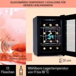 Barolo 12 Uno Weinkühlschrank 37 Ltr 12 Flaschen 11-18°C SingleZone -Küchengeräte 10041205 de 0003 usp