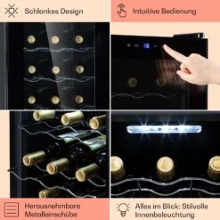 Barolo 15 Uno Weinkühlschrank 48 Ltr 15 Flaschen 11-18°C SingleZone -Küchengeräte 10041207 de 0005 usp