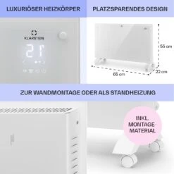 Bansin Crystal Smart Konvektions-Heizgerät 1500W 5 - 50 °C App-Steuerung -Küchengeräte 10041210 de 0006 usp