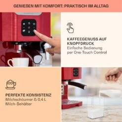 BellaVita Kaffeemaschine 3-in-1 1450 W 20 Bar Milchschäumer 9 BellaVita Kaffeemaschine 3-in-1 1450 W 20 Bar Milchschäumer -Küchengeräte 10041240 de 0003 usp
