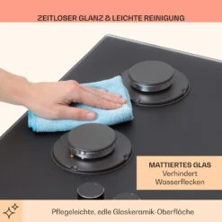 Firetale Gaskochfeld 5-flammig 70 Cm Aluminium-Brenner Inkl. Schlauch Und Druckminderer -Küchengeräte 10041300 de 0007 usp