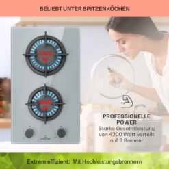 Firetale Gaskochfeld 2-flammig Aluminium-Brenner Erdgas/Propangas Inkl. Schlauch Und Druckminderer -Küchengeräte 10041301 de 0003 usp