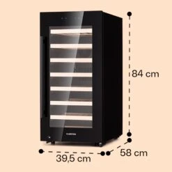 Barossa 38 Uno Weinkühlschrank 1 Zone 94 Ltr 38 Fl Touch-Display -Küchengeräte 10041306 yy 0008 dimensions