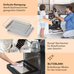 Vita Pro Heißluftfritteuse Dampfgaren 2450 W 18 Ltr 800 Ml Wassertank -Küchengeräte 10041333 de 0005 usp