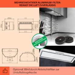 Camila Dunstabzugshaube Einbau 70 Cm 397 M³/h LED Touch Edelstahl 13 Camila Dunstabzugshaube Einbau 70 Cm 397 M³/h LED Touch Edelstahl -Küchengeräte 10041346 de 0005 usp