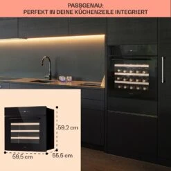 Vinsider 30 Built-In Uno Einbau-Weinkühlschrank 30 Flaschen 77 Ltr Edelstahl -Küchengeräte 10041357 de 0006 usp