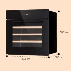 Vinsider 30 Built-In Uno Einbau-Weinkühlschrank 30 Flaschen 77 Ltr Edelstahl -Küchengeräte 10041357 yy 0008 dimensions