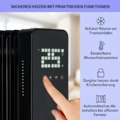 Sanford Smart Ölradiator 2500 W Leistung Wochentimer LED-Display Touch-Panel Klarstein-App -Küchengeräte 10041358 de 0004 usp