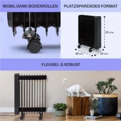 Sanford Smart Ölradiator 2500 W Leistung Wochentimer LED-Display Touch-Panel Klarstein-App -Küchengeräte 10041358 de 0006 usp