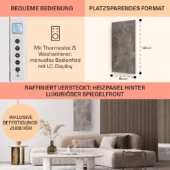 Wonderwall Santorini Smart Infrarot-Heizung 120x60cm 1000W Wochentimer IP24 -Küchengeräte 10041819 de 0006 usp