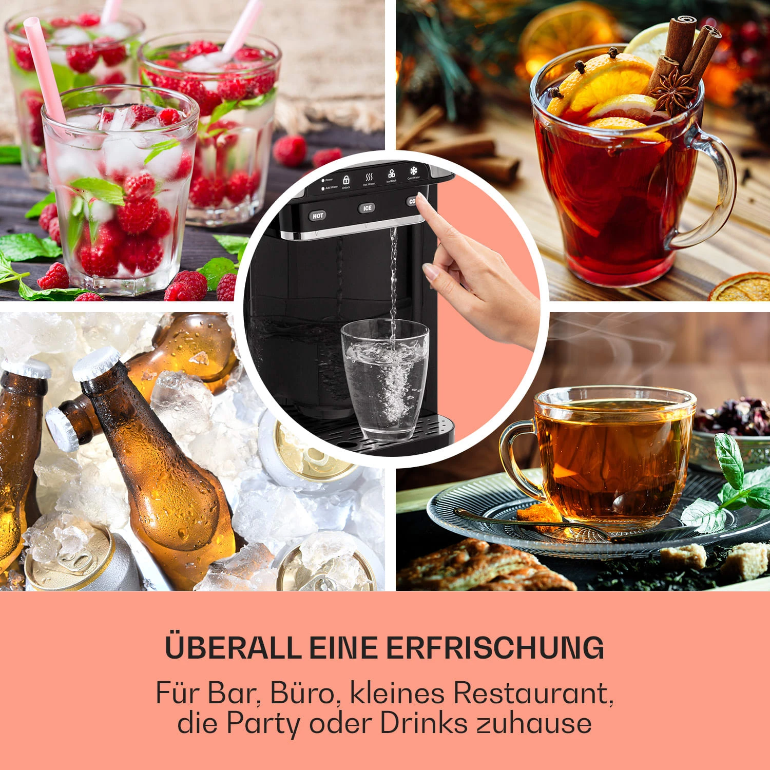 Aqueous Eiswürfelmaschine 3-in-1: Eiswürfel, Wasserspender: Heiß & Kalt 20 Kg/24h 3 Aqueous Eiswürfelmaschine 3-in-1: Eiswürfel, Wasserspender: Heiß & Kalt 20 Kg/24h – Bild 3