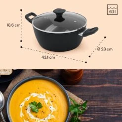 Noto Endurance Kochtopf Ø28cm Geschmiedetes Aluminium Deckel Induktion PTFE-Antihaftbeschichtung 17 Noto Endurance Kochtopf Ø28cm Geschmiedetes Aluminium Deckel Induktion PTFE-Antihaftbeschichtung -Küchengeräte 10045008 yy 0009 dimensions