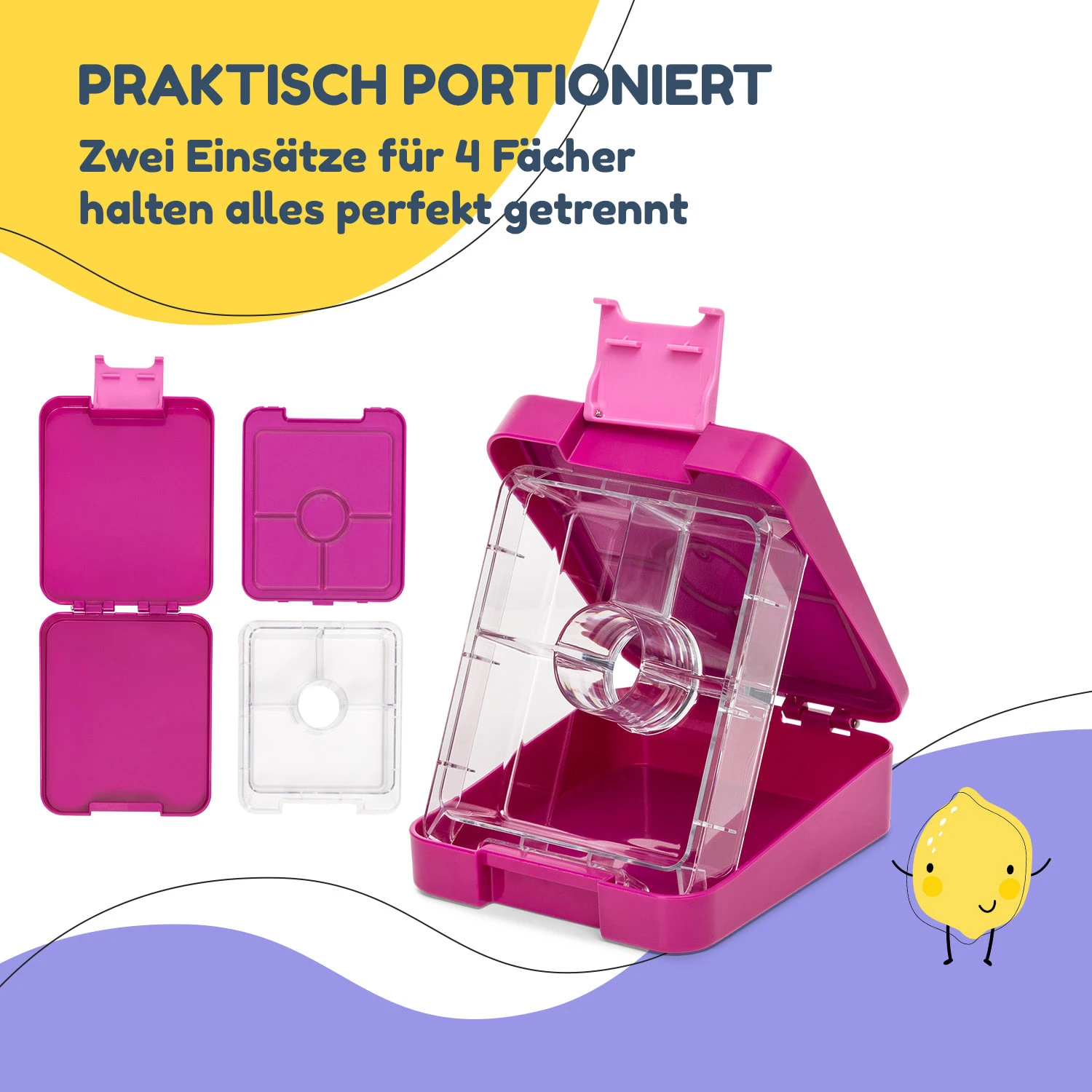 Klarstein Schmatzfatz Easy Snackbox 4 Fächer 18 X 15 X 5 Cm (BxHxT) 4 Klarstein Schmatzfatz Easy Snackbox 4 Fächer 18 X 15 X 5 Cm (BxHxT) – Bild 4