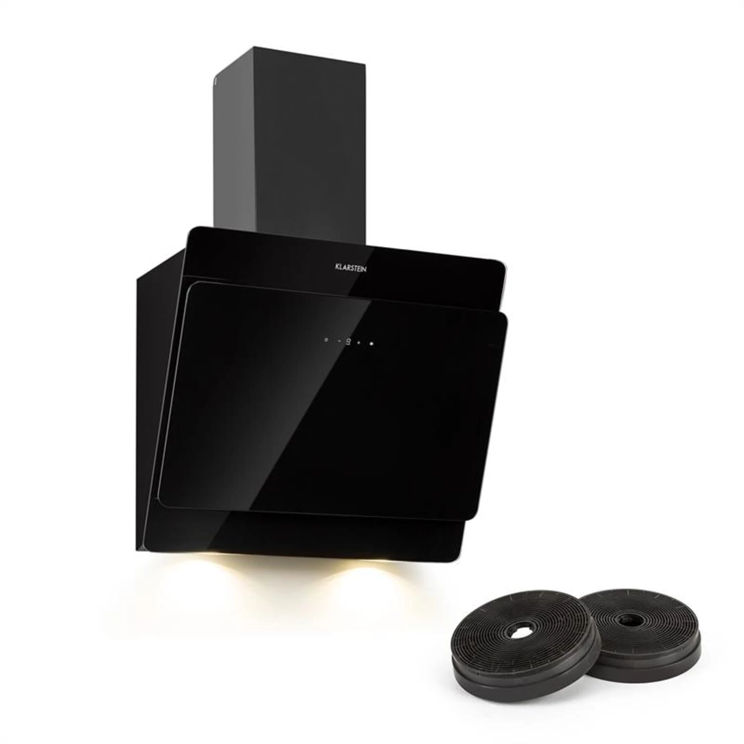 Aurica Dunstabzugshaube Umluftset 60cm Aktivkohlefilter Schwarz