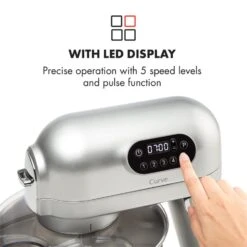 Curve Plus Küchenmaschinen-Set | 5l | 4-in-1 Fleischwolf | Silber -Küchengeräte 60002330 yy 0005 logo Klarstein Curve Plus Kuechenmaschinen Set silber